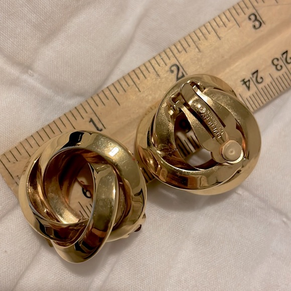 Vintage GIVENCHY Huge Swirl Twist Knot Earrings - Picture 7 of 8